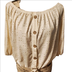 NWOT No Boundaries eyelet crop top sz lg